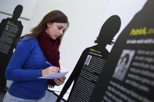 Die Ausstellung wird von Schülern gut besucht. Foto: VN/Hofmeister