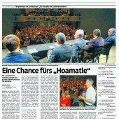 „Eine Chance fürs Hoamatle“