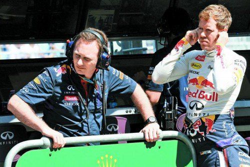 Hat man „Suzie“ in Malaysia im Griff? Sebastian Vettel und Teamchef Christian Horner. Foto: gepa