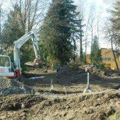 Im Brändle-Park sind nun die Bagger am Werk