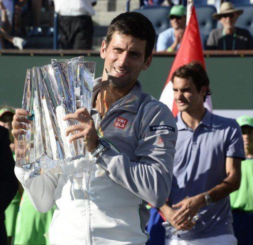 Novak Djokovic gewann in Indians Wells zum dritten Mal. Foto: epa