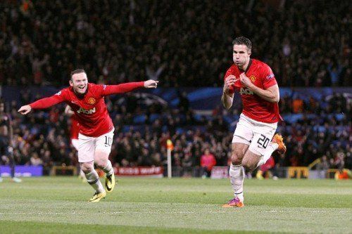 Robin van Persie (30) schoss ManU ins Viertelfinale. Foto: ap