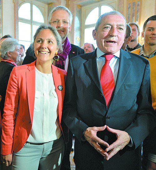 Salzburgs Stadtchef Schaden mit NEOS-Frau Unterkofler. Foto: APA