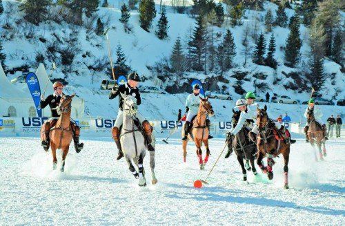 Vier Teams kämpfen im Schnee-Polo um den Titel. Foto: privat