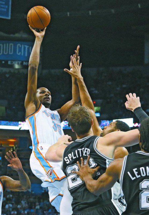Mit 25 Punkten Matchwinner für Oklahoma: Kevin Durant. Foto: ap