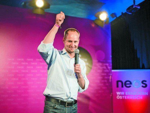 Auf der Wahlparty gestern Abend: Strolz blickt „hoffnungsfroh“ auf die Landtagswahl im Herbst.