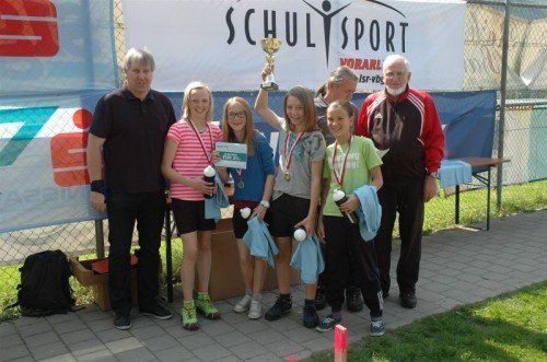 Das Siegerteam der VMS Hittisau in der Unterstufe der Mädchen.
