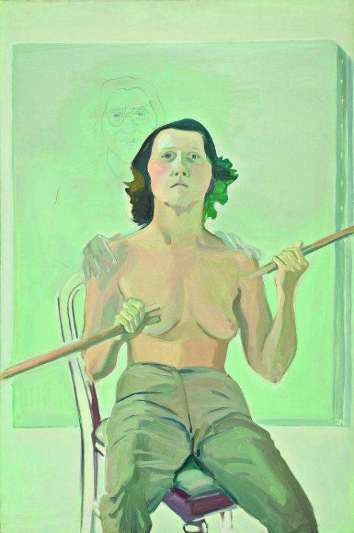 Maria Lassnig: „Selbstporträt mit Stab“ aus dem Jahr 1971. Foto: APA