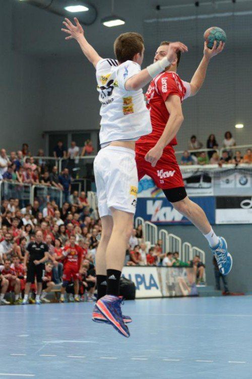 Marko Krsmancic hatte maßgeblichen Anteil am Erfolg der Harder zum Auftakt der Finalserie. Foto: gepa