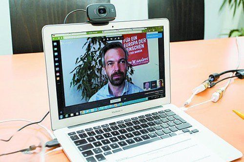Martin Ehrenhauser im Google-Hangout ... Foto: vn/sTEURER