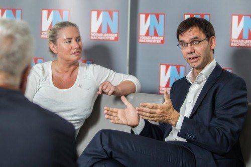 „Privatisierungsfantasien in Sachen Verkauf von Energieversorgern sind fehl am Platz“: LH Wallner im VN-Gepräch. Foto: VN/Steurer