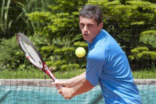 Routinier Peter Peham punktete im Topduell gegen den TC Dornbirn im Einzel als im Doppel gemeinsam mit Ales Reter. Foto: VN/Stiplovsek