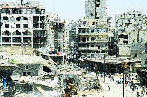 Spuren des Krieges. Zentrum der Stadt Homs. Foto: ReuterS