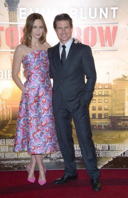 Tom Cruise und Emily Blunt starteten ihren Premieren-Marathon in London. Foto: AP