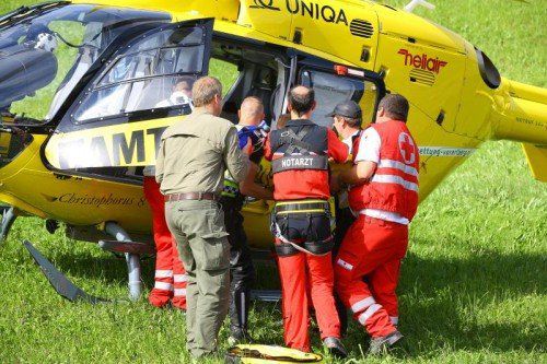 Das verletzte Kind wurde ins LKH geflogen.  Foto: VN/Hofmeister
