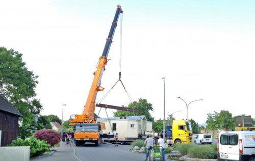 Der Kindergarten-Container wurde in Fußach abtransportiert.
