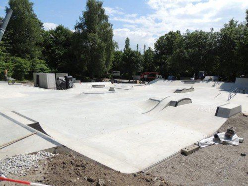 Der Skate- und Freizeitpark in Bregenz nimmt Formen an.