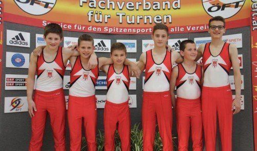 Die U-15-Burschen der Vorarlberger Turnerschaft (VTS) holten Gold in der Teamwertung. Foto: privat