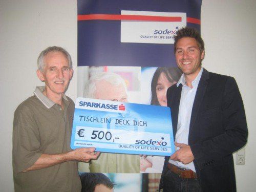 Elmar Stüttler (Tischlein deck dich) und Daniel Zerlauth (Sodexo). Foto: Sodexo