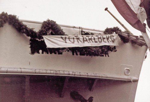 Die Bevölkerung machte 1964 beim Sturm auf die Werft die „Vorarlberg“ zur Realität. ⇒Volare/Spang