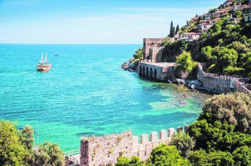 In Alanya kann man auch im Winter baden.
