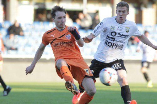 Rene Schedler (l.) steht mit Bizau kurz vor dem Aufstieg in die Regional­liga West. Foto: hartinger