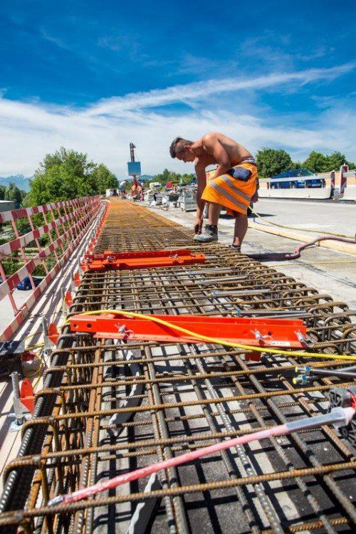 Sanierungsarbeiten A14, bauarbeiten, Brücke Höhe Wolfurt