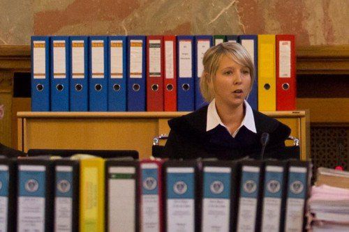 Auf Richterin Christina Rott wartet auch in der zweiten Prozesswoche viel Arbeit. Foto: VN/Steurer