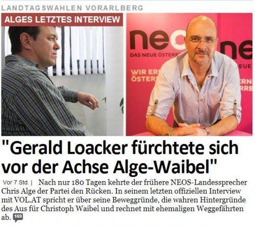 Wirbelten mächtig Staub auf: Aussagen Alges im VOL.AT-Interview.