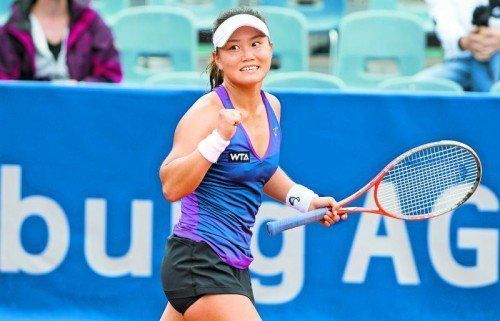 Grace Min überraschte mit dem Sieg gegen Karolina Pliskova. Foto: gepa