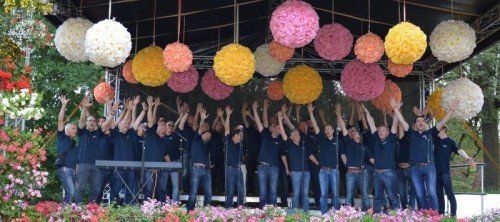 Grund zur Freude: LiedermännerChor Alberschwende in Riga. Foto: Stefanie Hopfner