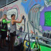 Graffiti-Glanz in Unterführung in Dornbirn Edlach