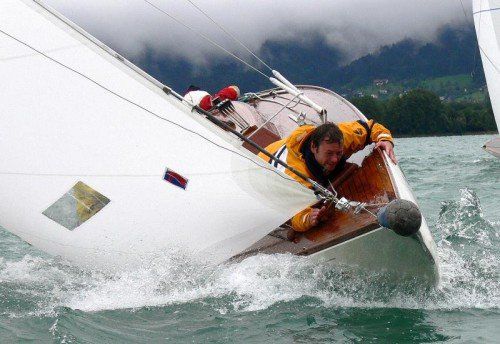 Kurt Huppenkothen und Heinz Wagner-Wehrborn im Kampf mit den Wellen beim Europacup 2006. Foto: thüringer