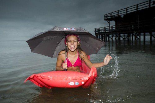 Nici in Lochau am See trotzt dem Regen mit Ihrer Luftmatratze Wetter Feature