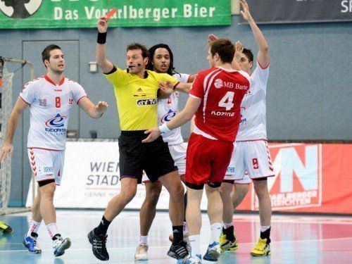 Wegen der Roten Karte in der Schlusssekunde beim 25:25-Heimremis gegen Chambéry ist Kresimir Kozina gegen den FC Porto gesperrt. gepa