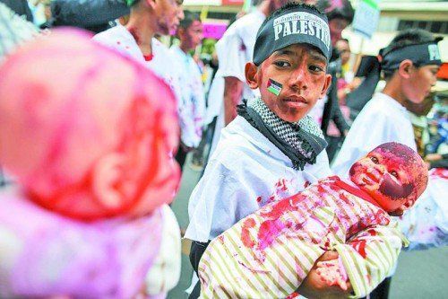 Weltweit wurden gestern, wie im thailändischen Bangkok, anti-israelische Proteste organisiert. Foto: Reuters