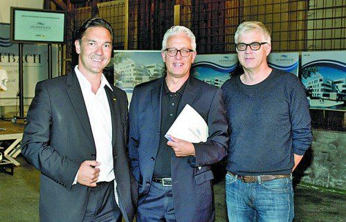 Erläuterten das Vorhaben: (v. l.) Alexander Stuchly (i+R) mit Karlheinz Steiner (Zima Wohnbau) und Architekt Markus Gohm.