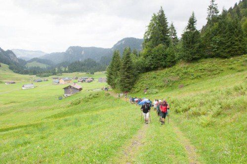 Über Wiesen und Felder ging es dem nächsten Ziel entgegen.  fotos: Beate Rhomberg