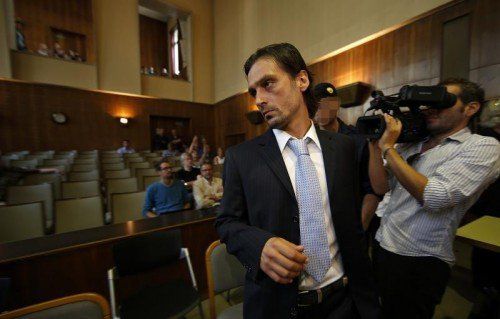 GRAZ,AUSTRIA,8.AUG.14 - SOCCER - match-fixing trial Dominique Taboga and Sanel Kuljic. Image shows Sanel Kuljic.
Photo: GEPA pictures/ Markus Oberlaender