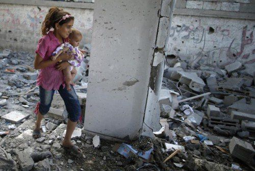 Kinder leben im Gazastreifen extrem gefährlich. REUTERS