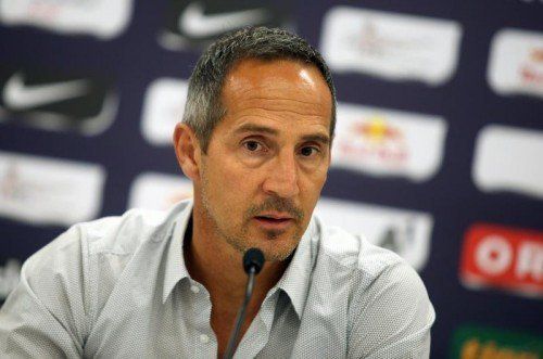 RB-Coach Adi Hütter glaubt an das Weiterkommen seiner Mannschaft gegen Karabach Agdam. Foto: gepa
