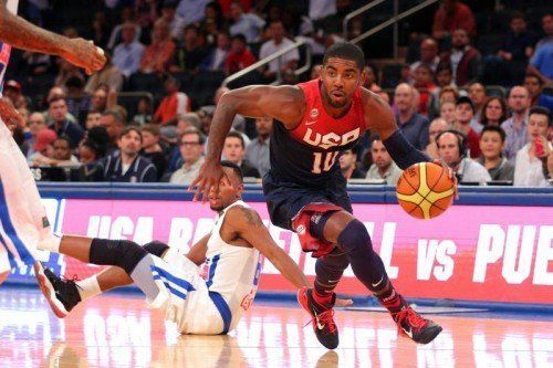 Unter der Regie von All-Star-MVP Kyrie Irving (Cleveland Cavaliers) sollen die USA in Spanien den Titel erfolgreich verteidigen. Foto: EPA
