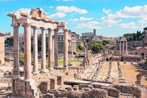Die Ruine des einst sehr geschäftigen Forum Romanum.