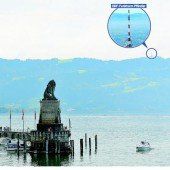 Sturmwarnung am Berg: See mit Windrad-Skyline
