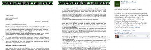 Den offenen Brief der Fans an die Mitglieder des erweiterten Vorstandes wird beim nächsten Heimspiel aufgelegt.