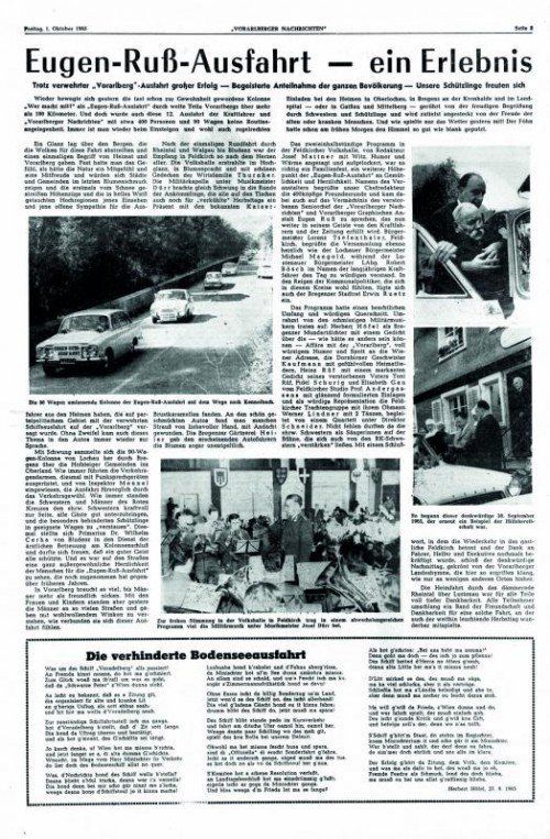 Im Jahre 1965 ging es im Autokonvoi nach Kennelbach. Foto: VN