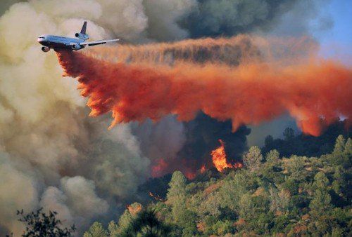Im Kampf gegen die Flammen ist ein Löschflugzeug abgestürzt. AP