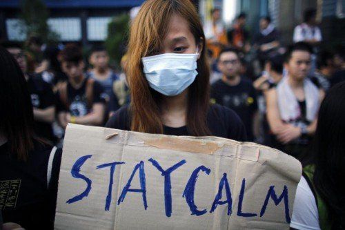Noch sind die Protestaktionen in Hongkong friedlich.  REUTERS