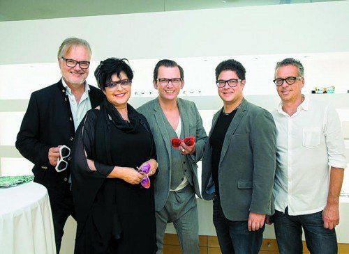 Peter und Susanne Scharax, Wolfgang Scheucher (Andy Wolf Eyewear), Alexander Scharax und Hans Jörg Döring ( Scharax Sehzentrum).  sie