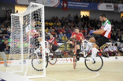 Die in Rot gekleideten Patrick Schnetzer (l.) und Markus Bröll verteidigten mit einem 4:1-Finalsieg über die Schweiz ihren WM-Titel. Fotos: Privat